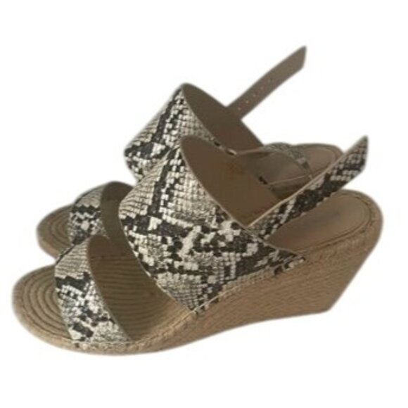 Kenneth Cole Womens Snakeskin Print Espadrille Wedges Size 7.5M - Picture 1 of 8